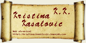 Kristina Kasalović vizit kartica